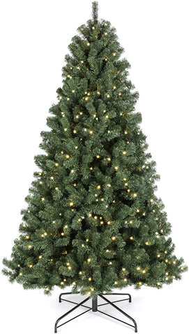 AEDILYS 12ft Pre-Lit Instant Setup No Fluff Hinged Artificial Spruce Christmas Tree w/ 1,250 LED Lights, 4,693 Memory Steel Tips, Metal Stand