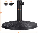 AEDILYS 22 lbs Heavy Duty Outdoor Umbrella Base 18" Round Patio Umbrella Stand Market Umbrella Base for Garden & Lawn, Black