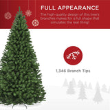 AEDILYS 7.5ft Premium Spruce Artificial Holiday Christmas Tree for Home, Office, Party Decoration w/ 1,346 Branch Tips, Easy Assembly, Metal Hinges & Foldable Base
