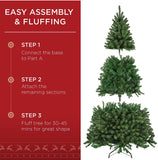 AEDILYS 7.5ft Premium Spruce Artificial Holiday Christmas Tree for Home, Office, Party Decoration w/ 1,346 Branch Tips, Easy Assembly, Metal Hinges & Foldable Base
