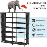 7-Tier Shoe Rack Shoe Shelf Organizer,24-30 Pairs Shoes and Boots Storage Organizer Metal Shoe Tower with Side Hanging Shoe Pockets for Entryway,Closet and Bedroom