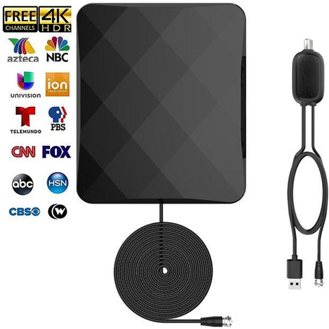 Outdoor Indoor Digital TV Antenna 280+ Miles Long Range with Built-in Amplifier,33FT Long Coax Cable HDTV Antenna for All Television, for Local Channels 4K HD 1080P VHF UHF