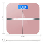 Body Weight Bathroom Scale with Step-On Technology, 400 Lb, Body Tape Measure Included, Pink