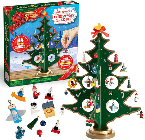 2021 Advent Calendar with a Tabletop Wooden Christmas Tree