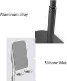 Cell Phone Stand for Desk Angle Height Adjustable Phone Holder Cell Phone Holder for Desk Cellphone Dock Compatible with All Mobile Phones (Silver)