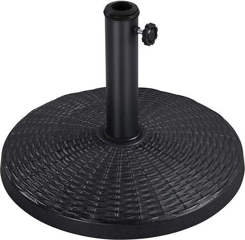 AEDILYS 22 lbs Heavy Duty Outdoor Umbrella Base 18" Round Patio Umbrella Stand Market Umbrella Base for Garden & Lawn, Black