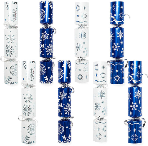 10" Snowflake Christmas No-Snap Party Favor (Blue & White), 8 Pcs