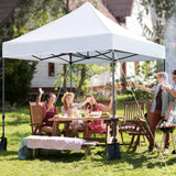 AEDILYS Pop Up Canopy Tent, Commercial Instant Shelter Tent, Heavy Duty Event Tent Pavilion, Portable Waterproof Canopy Folding, Wheeled Bag, Canopy Sandbags x4, Tent Stakesx4, 10x10 FT (White)