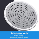AQwzh 9.5 Inch Rain High Pressure Shower Head G1/2 Adjustable Bathroom Shower Head Spray Stainless Steel Polished Chrome Bath Rain Round