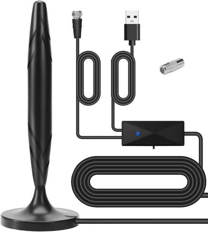 Camkey TV Antenna Indoor HDTV Digital Antenna with Amplifier Signal Booster 4K 1080P 120 Miles Range VHF UHF Freeview Local TV Channels