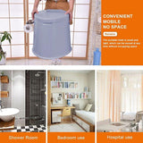 Portable Travel Camping Toilet with Detachable Inner Bucket and Removable Toilet Paper Holder, 6PCS, Grey