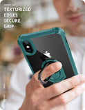 iPhone X Case | iPhone Xs Case, with [ Glass Screen Protector][ Military Grade ] 15ft. Drop Tested Protective Case | Kickstand | Compatible with Apple iPhone X Xs -Dark Green
