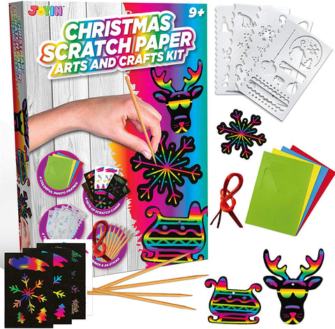 72 Piece Christmas Scratch Paper and Crafts Kit