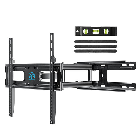 Wewdigi TV Wall Mount Bracket Full Motion Single Articulating Arm for Most 32-55 Inch LED, LCD, OLED, Flat Curved TVs with Tilt, Swivel and Rotation up to 99lbs VESA 400x400mm