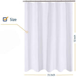 NIUTA Shower Liner, Standard Shower Curtain Liner Fabric 72 x 72 inch Full Size, Hotel Quality, Washable, Waterproof, White Bathroom Curtains with Grommets