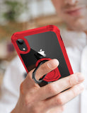 iPhone XR Case, [ Military Grade ] with [ Glass Screen Protector] 15ft. Drop Tested Protective Case | Kickstand | Compatible with Apple iPhone XR Case -Red