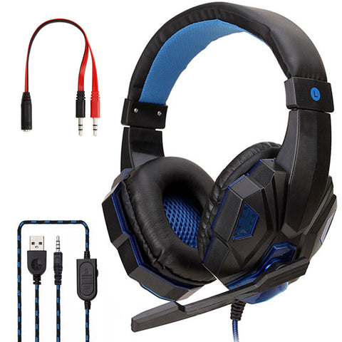 Gaming luminous headset, in-ear headset with microphone, LED light