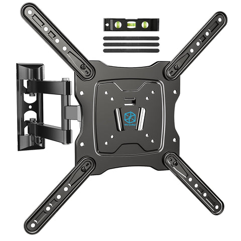Wewdigi Full Motion Swivel Articulating Tilt TV Wall Mount Bracket for 17-55" LED, OLED and 4K TVs, TV Mount Fit for 32, 40, 50 TV with VESA Up to 400x400mm-Weight Capacity Up to 66lbs