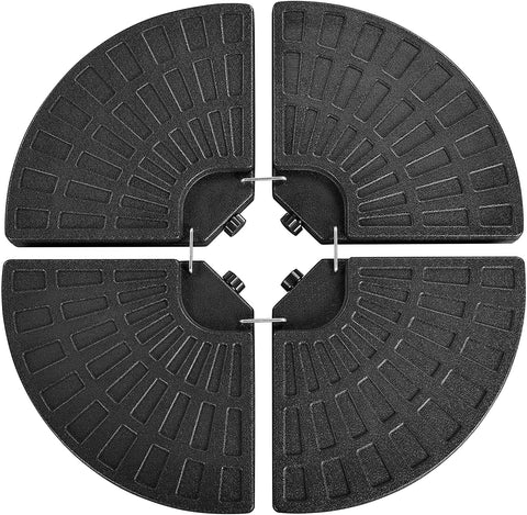 AEDILYS 4Pcs 13L Heavy Duty Offset Outdoor Umbrella Base Water & Sand Filled Cantilever Offset Patio Umbrella Base Stand, Black