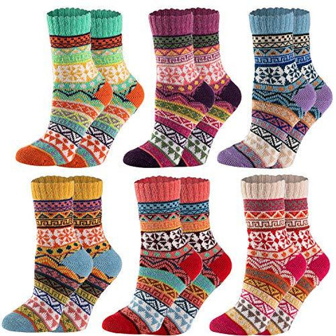 6 Piece Christmas Wool Socks
