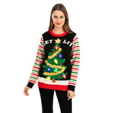 Get lit Christmas Tree ugly sweater with Light Bulbs for Women