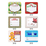 Jumbo Christmas Gift Self Adhesive Tag, 60 Pcs