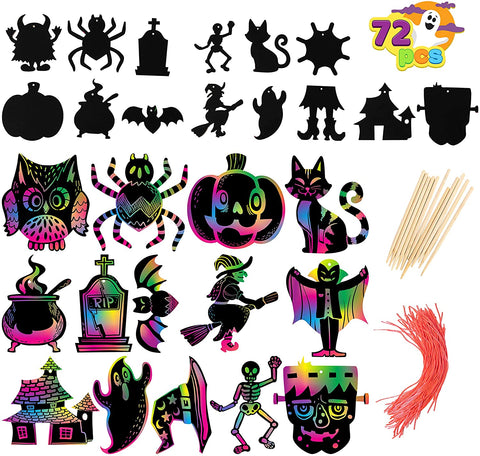 Scratch Ornaments In 18 Designs, 72 Pcs