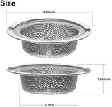 NIUTA Sink Drain Strainer,4.5 inch Diameter(2 Pack),Germany Stainless Steel Kitchen Sink Strainer,Wide Rim Perfect for Most Sink Drains,Rust Free,Heavy Duty,Anti Clogging