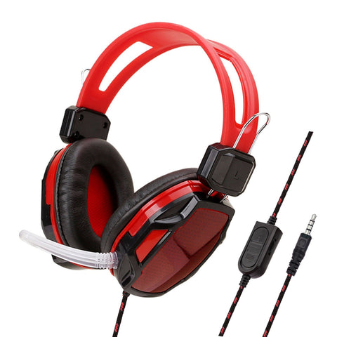 On-Ear Headphones with Microphone, Lightweight Folding Stereo Bass Headphones with 1.5M Tangle Free Cord, Portable Wired Headphones for Smartphone Tablet Laptop Computer MP3/4, Red