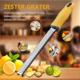 Updated Version Lemon Zester & Cheese Grater-Premium Stainless Steel - A Sharp Kitchen Tool for Ginger, Garlic, Nutmeg, Chocolate, Vegetables, Fruits, Dishwasher Safe