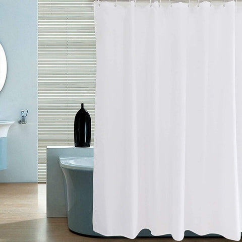 NIUTA Shower Liner, Standard Shower Curtain Liner Fabric 72 x 72 inch Full Size, Hotel Quality, Washable, Waterproof, White Bathroom Curtains with Grommets