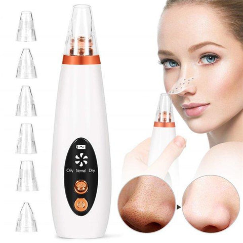 Electric Facial Blackhead remover Pore Suction Vacuum with USB Rechargeable Comedone, White