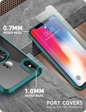 iPhone X Case | iPhone Xs Case, with [ Glass Screen Protector][ Military Grade ] 15ft. Drop Tested Protective Case | Kickstand | Compatible with Apple iPhone X Xs -Dark Green