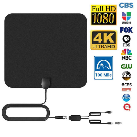 TV Antenna - Updated 2021 New Version Amplified Digital HDTV Antenna, 100 Miles Range Signal Booster for 4K 1080p Fire TV Stick Local Channels and All TV's