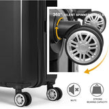 3 Piece Luggage Sets with Hardside Expandable Spinner Wheel (20/24/28), Purple