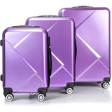 3 Piece Luggage Sets with Hardside Expandable Spinner Wheel (20/24/28), Purple