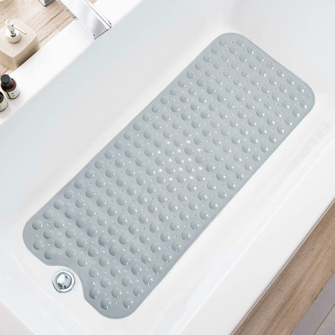 Bath Tub Shower Mat 40 x 16 Inch Non-Slip and Extra Large, Bathtub Mat with Suction Cups, Machine Washable Bathroom Mats with Drain Holes