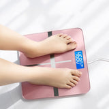 Body Weight Bathroom Scale with Step-On Technology, 400 Lb, Body Tape Measure Included, Pink