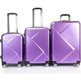 3 Piece Luggage Sets with Hardside Expandable Spinner Wheel (20/24/28), Purple