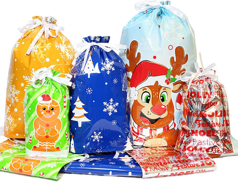 Christmas Drawstring Gift Bags