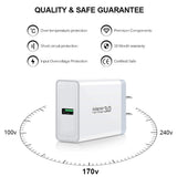 USB Charger , Wall Charger and a Charging Cable Compatible with iPhone X
