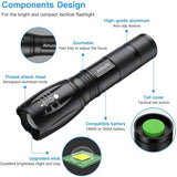 Flashlights, LED Tactical Flashlight S1000 - High Lumen, 5 Modes, Zoomable, Water Resistant, Handheld Light