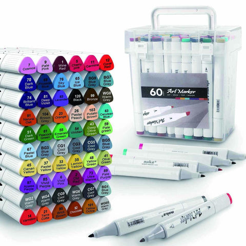 Markers 60 Colors Dual Tip Art Brush Markers
