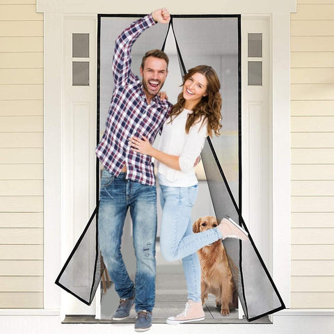 38" x 83" Magnetic Screen Door - Self Sealing, Heavy Duty, Hands Free Mesh Partition Keeps Bugs Out - Pet and Kid Friendly - Patent Pending Keep Open Feature -