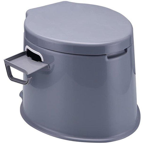 Portable Travel Camping Toilet with Detachable Inner Bucket and Removable Toilet Paper Holder, 6PCS, Grey