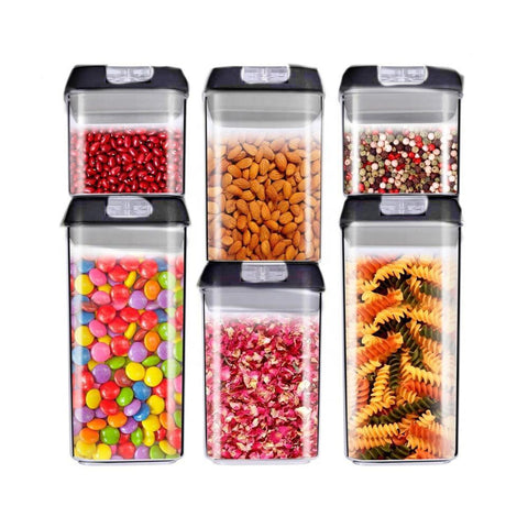 Food Storage Containers - Wildone Cereal & Dry Food Storage Containers Set of 6 with Easy Locking Lids, for Kitchen Pantry Organization and Storage, Include 10 Labels & 1 Marker