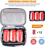 NIUTA Lunch Bag for Women, Men, Leakproof Thermal Reusable Lunch Box for Adult & Kids, Lunch Cooler Tote with Shoulder Strap for Office Work (Rose)