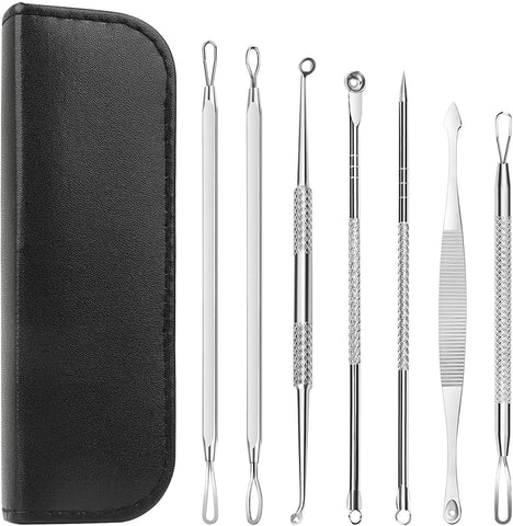 Blackhead Remover Pimple Popper Tool Acne Comedone Zit Extractor Kit for Nose Facial Pore, Blemish Whitehead Extraction Popping Needle