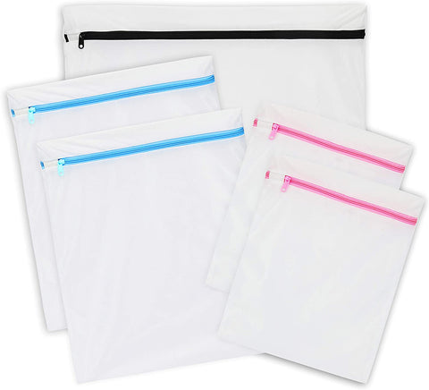 Niuta 5 Pack Laundry Washing Bags Bra Lingerie Mesh Wash Bags (1 X-Large, 2 Large and 2 Medium)for Laundry,Blouse, Hosiery, Stocking, Underwear, Bra and Lingerie, Travel Laundry Bag