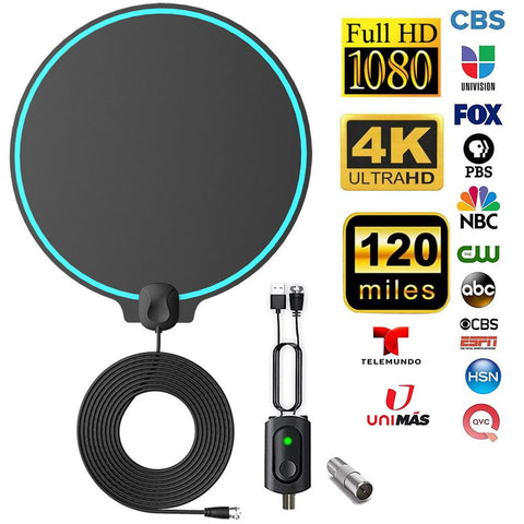 Updated 2021 TV Antenna for Digital TV Indoor, 65-130Miles Amplified Digital TV Antenna Indoor, 16.5 Ft Longer Coaxial Cable